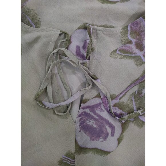 Wild Fable XS Green Floral High-Low Sleeveless Dress With Back Tie Detail. NWT - Picture 3 of 8